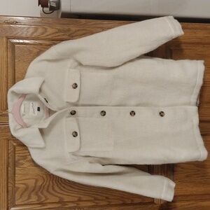 Universal Thread Women's Brushed Wool Blend Shacket Jacket Size XS Cream Ivory